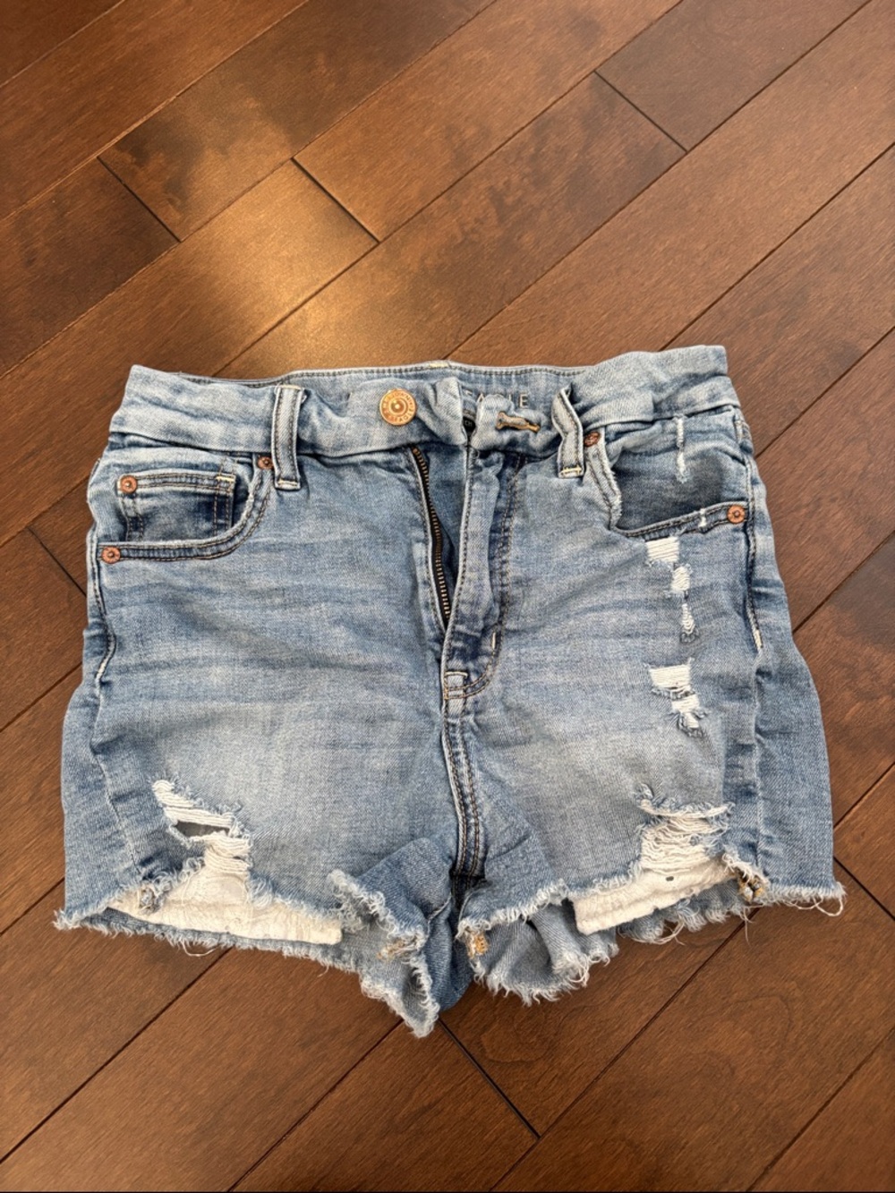 Women’s Distressed Denim Shorts - Light Blue